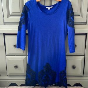Royal blue with black lace- Charming Charlie dress size Small